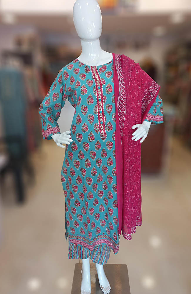Stitched Red Floral Printed Cotton Kurti palazzo Suit, Handwash at Rs  1149/piece in Mumbai